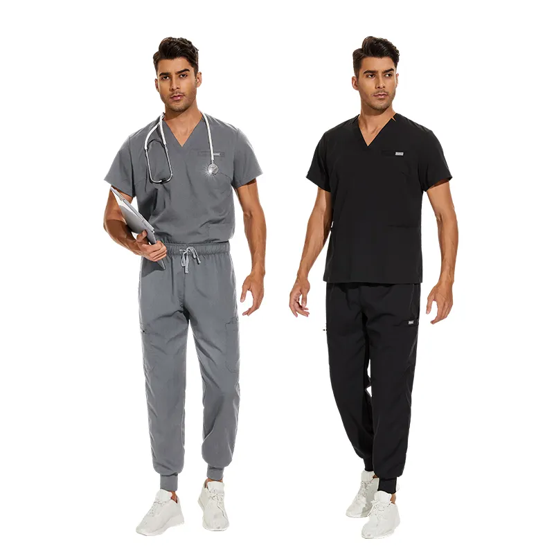 V Neck Tops Scrub Suit Nursing Scrubs Male Doctor Operating Clothes Female Nurse Work Clothes Elastic Quick Drying Suit