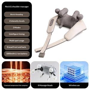 Masseur de cou et d'épaules à 8 têtes, châle de massage Shiatsu chauffant pour le cou, la colonne cervicale et les trapèzes - Product Image 4