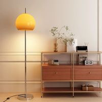 Lampe sur pied de luxe en verre style Bauhaus, design antique, pour salon, côté canapé, décorative, au design raffiné, rétro, pour chambre à coucher, lumière LED verticale jaune