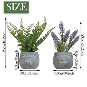 EAGLEGIFTS-minihojas y flores <span class=keywords><strong>para</strong></span> decoración del hogar y la Oficina, plantas artificiales de lavanda de plástico en maceta - Product Image 3