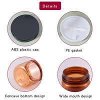 Pot en plastique PET ambré pour crème, 60g, 90g, 200g, 300g, rechargeable, pour emballage d'émulsion cosmétique et d'essence de soin de la peau