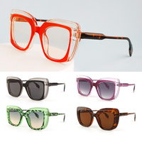 Nouvelles lunettes de soleil pour femmes 2025, vente en gros, lunettes de soleil tendance personnalisées pour l'été, lunettes de soleil de plage pour femmes, lunettes de soleil rétro léopard UV400 M 6218