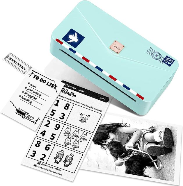 4inch Thermal Photo Printer 300dpi Portable Wireless for 1600mAh Battery 110mm Paper Roll Notes Labels Stickers for