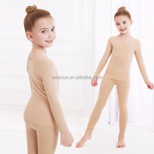 Ensemble de sous-vêtements de danse classique pour enfants C8037, sous-vêtements thermiques de ballet couleur chair pour enfants, pour l'hiver - Product Image 5
