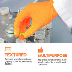 Produit du fabricant XINGYU Gants en nitrile jetables orange robustes Gants en nitrile sans poudre à motif de diamant - Product Image 6