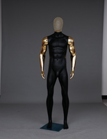 Mannequins masculins en plastique doré et argenté brillant, corps entier, avec muscles, pour présentation de vêtements en gros