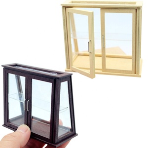 Mini Vitrine de Madeira Simulada para Acessórios de Casa de Bonecas, Pequena Mostruário de Madeira para Ornamentação DIY - Product Image 1