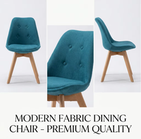 Chaise de salle à manger nordique en tissu avec assise moelleuse, chaise de cuisine rembourrée moderne et élégante pour le loisir