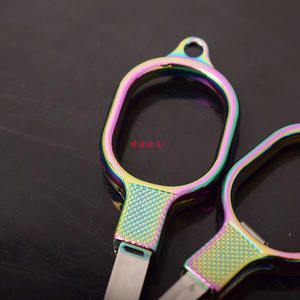 กรรไกรตกปลาบอซันสแตนเลสสตีลพับได้ด้ามจับสีสันสดใสเครื่องตัดสายแบบพกพาสำหรับอุปกรณ์ตกปลาน้ำจืด - Product Image 3