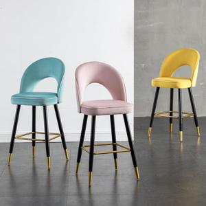 Fauteuil <span class=keywords><strong>de</strong></span> cuisine nordique pas cher, café, restaurant, cuisine, velours blanc, <span class=keywords><strong>65cm</strong></span> <span class=keywords><strong>de</strong></span> haut, <span class=keywords><strong>chaise</strong></span> pour comptoir, tabouret <span class=keywords><strong>de</strong></span> <span class=keywords><strong>bar</strong></span> - Product Image 1