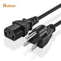 1,2M Amerikanisches Netzkabel USA 3-Pin-Kabel Stromkabel Nema 5-15P zu IEC C13 Verlängerungskabel für Haushaltsgeräte