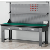 Banc de travail robuste, antistatique, en acier laminé à froid, pour travaux mécaniques et électriques