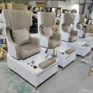Chaise de soin des pieds de salon de manucure moderne, fauteuil de pédicure de luxe blanc avec pompe à jet magnétique - Product Image 1