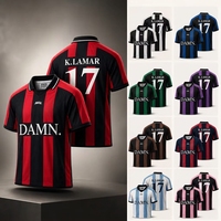 Maillot de football unisexe pour adultes, style rétro, col en V, imprimé numérique, respirant, 100% polyester, surdimensionné, été
