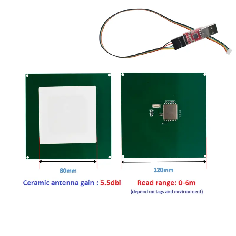 Kleine Größe EPS32 RFID Langstrecken-TTL RFID UHF Modul Leser-Schreiber 3dbi Antenne Integrated Module Kartenleser für Raspberry Pi