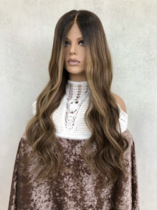 Perruque Lace Top pour Femme, Double Drawn, avec Mèches, 100% Cheveux Slaves Bruts Vierges à Cuticules Alignées, Nœuds Simples, HD, Cheveux Juifs Casher - Product Image 2