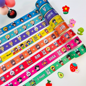 Cintas Adhesivas con Estampado de Personajes de Dibujos Animados <span class=keywords><strong>TinyTAN</strong></span>, Cintas Washi Fáciles de Rasgar, Pegatinas para Diario, Pegatinas Decorativas Hechas a Mano para Agendas - Product Image 1