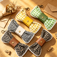 Étui à lunettes en tissu avec nœud mignon et chiffon de nettoyage, sac de rangement souple pour lunettes de soleil, étui à lunettes avec sangle à bouton-pression en cuir