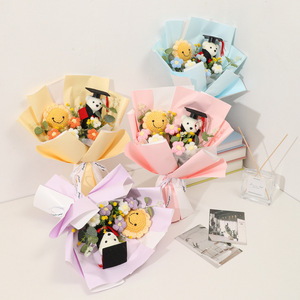 <span class=keywords><strong>Doctor</strong></span> Bear Inspirational High School Ingreso Examen Ramo Girasol Punto Lana Flor artificial Plantas decorativas - Product Image 1