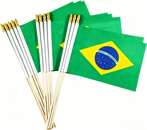Petit <span class=keywords><strong>drapeau</strong></span> rectangulaire 14*21cm <span class=keywords><strong>avec</strong></span> mât en plastique ou en bois, impression vive pour fêtes <span class=keywords><strong>et</strong></span> manifestations - Product Image 1