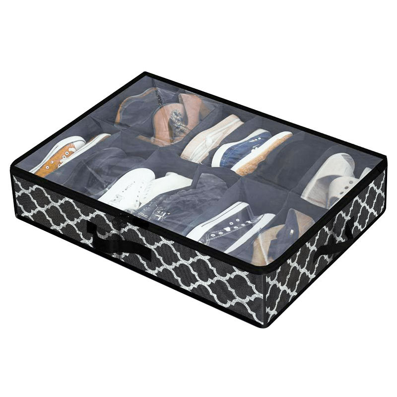 Heavy Duty 12 Zellen Unterbett Schuh Aufbewahrung tasche mit klarem Deckel  unter dem Bett Schuhe Ordentlich Organizer Faltbarer Stoff halter Schrank|  Alibaba.com