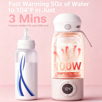 Robot culinaire portable intelligent pour bébé avec prise USB, 500 ml, batterie 10000 mAh, idéal pour les voyages/le travail