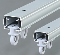 Rail de rideau en aluminium épais à double rainure, robuste, avec roulettes silencieuses doubles