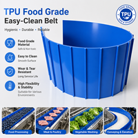 Banda Transportadora de PU TPU Azul de Grado Alimenticio, Fácil de Limpiar, Anti-hidrólisis, para Procesamiento de Carne, Mariscos y Lácteos