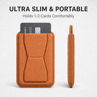 Porte-cartes magnétique 13 aimants N52, support simple couche en cuir PU Magsafe, portefeuille pour cartes de téléphone, impression de logo personnalisée, stock disponible