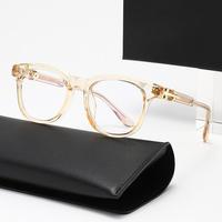 Nouvelles Lunettes de Lecture Unisexe 2026 Tendance Européenne et Américaine à Monture Carrée, Verres PC Anti-Lumière Bleue, Transparentes