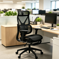 Chaise de bureau ergonomique en maille style minimaliste moderne avec accoudoirs 3D réglables, soutien lombaire divisé, pivotante à gaz, pour école et chambre