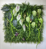 Plantes murales artificielles résistantes aux UV 50x50 cm, type arbre, pour intérieur/extérieur, toile de fond décorative en herbe, fausse plante de type floral pour usage extérieur