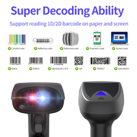 Escáner de Códigos de Barras 2D GTCODESTAR para Supermercados, Lector de Códigos de Barras Inalámbrico Portátil, Escáner de Códigos QR con Base
