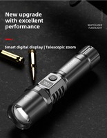 Howlighting voiture extérieure longue portée puissante torche ABS affichage numérique Zoomable Portable LED lampe de poche rechargeable