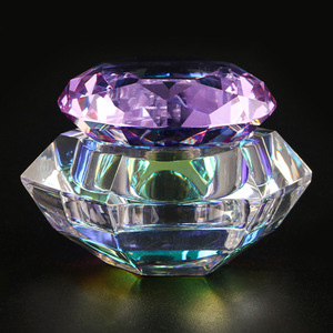 Bol à ongles en verre taillé diamant avec couvercle, récipient pour monomère liquide, coupelle de manucure, outil professionnel pour le nail art en salon - Product Image 5