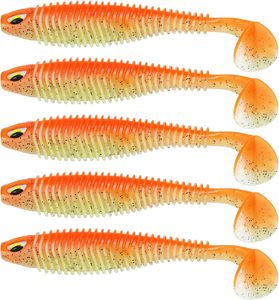 Señuelos de pesca de plástico blando realistas de 6.5cm, 8cm, 11cm, tipo gusano, larva, lombriz, cebo blando con cola de paleta - Product Image 1