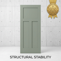 Porte intérieure Shaker en MDF anti-affaissement pour système de rail coulissant, stabilité structurelle, décoration minimaliste pour salle de bain et cuisine
