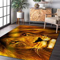 Tapis Lion Noir de Designer Tapis de Sol à Imprimé Animal Taille Personnalisée Tapis de Luxe de Salon Personnalisé Tapis Moderne de Designer