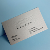 Cartes de visite personnalisées avec texture gaufrée/débossée, pelliculage brillant, découpe personnalisée, impression numérique couleur CMYK