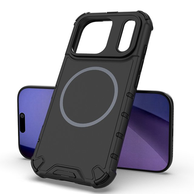 2025 New Stylish Magnetic Wireless Chargeable Anti-Shock TPU+PC Luxury Phone Case for 17 Air Pro Max Magnetic Ring Holder