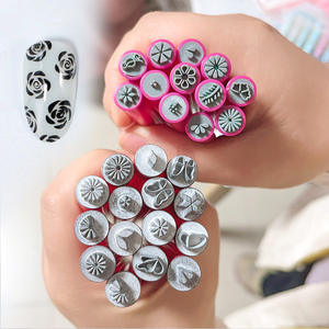 طابعة ختم الأظافر ثلاثية الأبعاد تصنعها بنفسك 6/10/قطعة أدوات ختم أنماط فراشة أظافر زهور مجموعة أدوات قلم ختم - Product Image 6