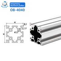 Profilé carré en aluminium double V 4040 norme européenne 6063-T5 anodisé argenté, découpe pour assemblage de châssis de machine CNC