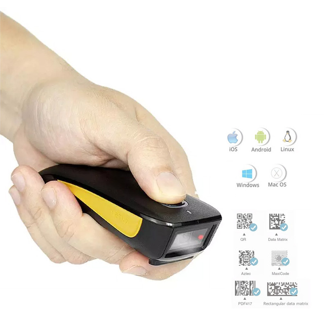 Radall OEM Handheld Blue Tooth Portable Mini Wireless 1D 2D Qr Code Barcode Scanner
