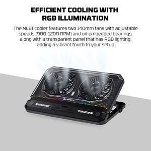 Fantech NC21 RGB Light Suporte <strong>Notebook</strong> Cooler Foldable Laptop Stand Double USB Fans Speed Adjustable Cooler Para <strong>Notebook</strong> - Product Image 6