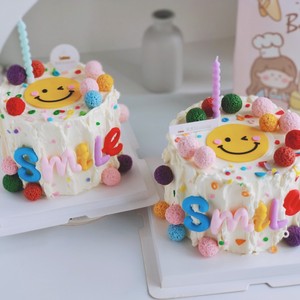 Décoration de gâteau au miel et à la douceur, visage souriant en acrylique, lot de 6 pièces, pour fête d'anniversaire, style Instagram coloré - Product Image 5