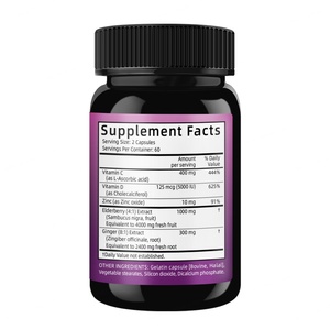 เอลเดอร์เบอร์รี่คุณภาพสูง ผสมวิตามินซีและซิงค์ 120 แคปซูล ซัมบูคัส เอลเดอร์เบอร์รี่ อาหารเสริมเสริมภูมิคุ้มกัน - Product Image 2