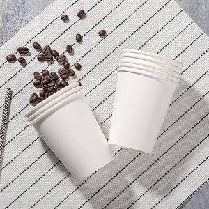 Tazas de café desechables de 8oz, tazas blancas de papel desechables para beber en caliente/frío para Familia, bistros, oficina, picnic y fiesta - Product Image 5