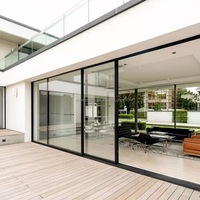Porte coulissante en aluminium à rupture de pont thermique robuste, résistante aux intempéries, pour villa, terrasse, porte panoramique en verre, porte intérieure pour maisons