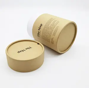 Caja redonda de alta calidad, embalaje de Kraft, cartón, tubo de papel para té