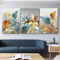 Décoration d'intérieur, peinture sur toile moderne de luxe avec motif de feuille de papillon, art mural encadré, décoration murale suspendue